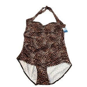 Ruby Ribbon Riviera One Piece Swimsuit Size 22 Leopard Print New Women's #1901‎